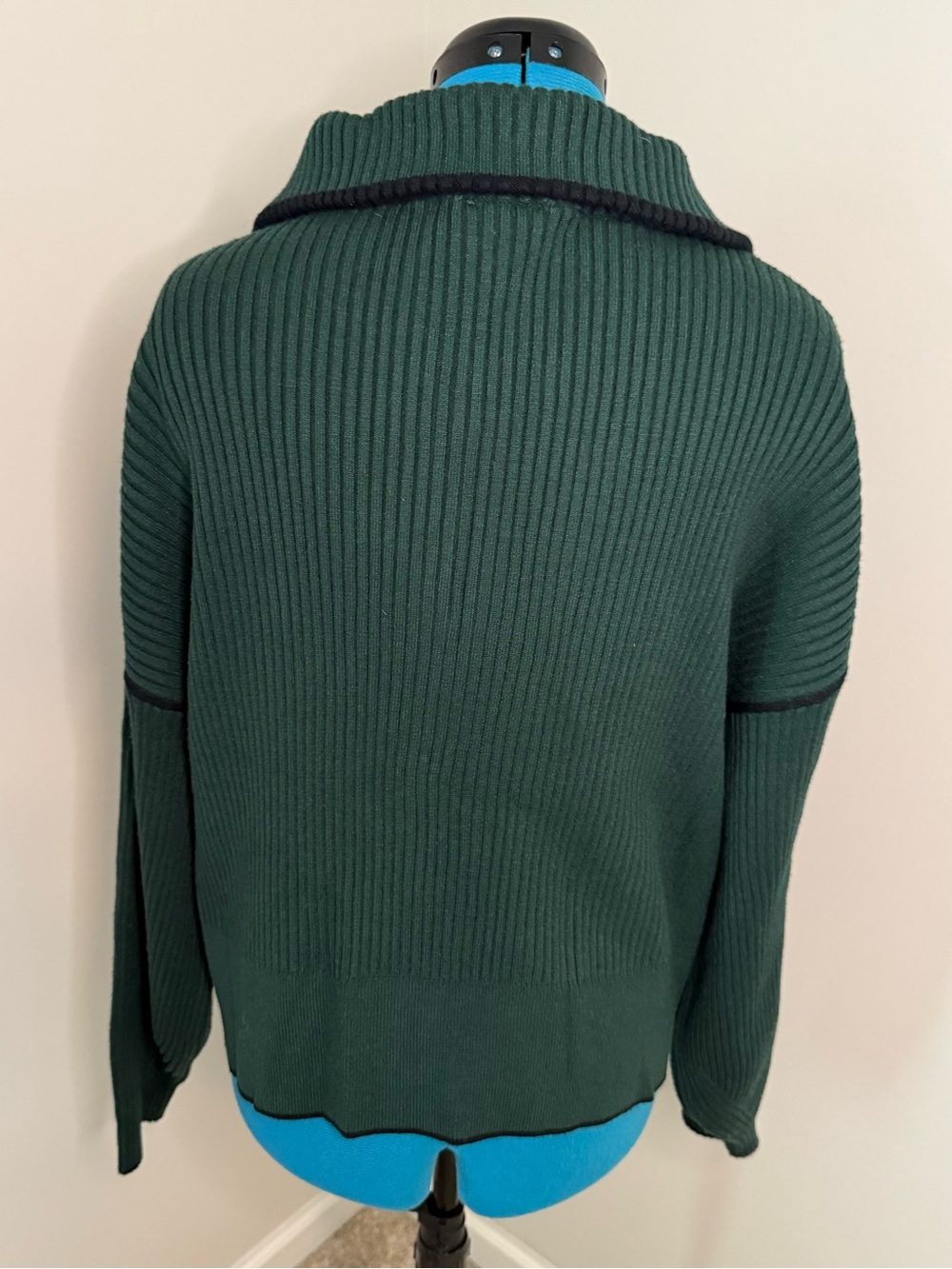 Varley Carmen Rib Knit Cardigan in Dark Spruce Green NWT XL - Picture 4 of 5